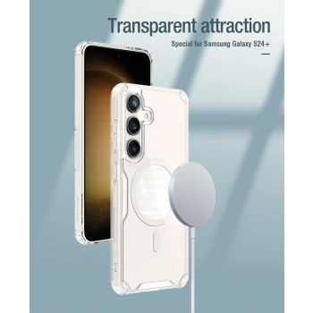 Etui Nillkin Nature Pro pancerne z magnetycznym ringiem do Samsung Galaxy S24 - białe