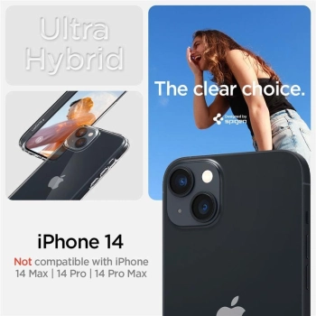 Etui Spigen Ultra Hybrid na iPhone 14 - przezroczyste