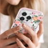 Kingxbar Flora Series magnetyczne etui iPhone 14 Plus MagSafe ozdobione nadrukiem w kwiaty rose