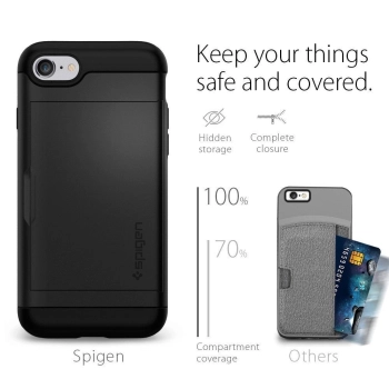Etui Spigen Slim Armor CS na iPhone 7 / 8 / SE 2020 / SE 2022 - czarne