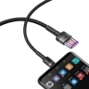 Baseus Cafule kabel przewód USB Typ C SuperCharge 40W Quick Charge 3.0 QC 3.0 1m szaro-czarny (CATKLF-PG1)