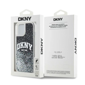 Etui DKNY Liquid Glitter Big Logo na iPhone 15 Plus / 14 Plus - czarne