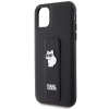 Etui Karl Lagerfeld Gripstand Saffiano Choupette Pins na iPhone 11 / Xr - czarne