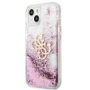 Etui Guess 4G Big Liquid Glitter na iPhone 13 mini - różowe
