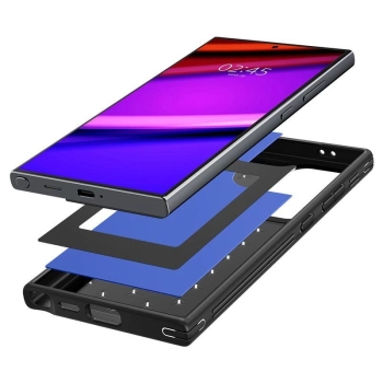Etui Spigen Cryo Armor na Samsung Galaxy S24 Ultra - czarno-niebieskie