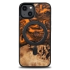 Etui z drewna i żywicy na iPhone 15 Plus MagSafe Bewood Unique Orange - pomarańczowo-czarne