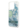 Etui Guess Flower Liquid Glitter na iPhone 13 Pro Max - zielone