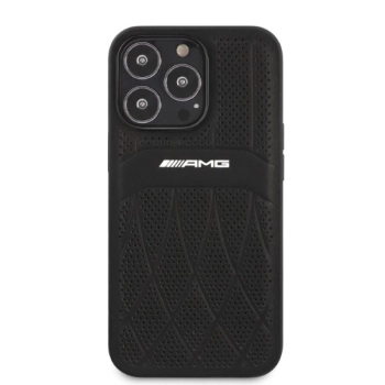 Etui AMG Leather Curved Lines na iPhone 13 Pro Max - czarne