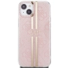 Etui Guess IML 4G Gold Stripe na iPhone 15 / 14 / 13 - różowe
