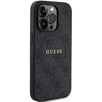 Etui Guess 4G Collection Leather Metal Logo MagSafe na iPhone 13 Pro Max - czarne