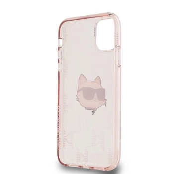 Etui Karl Lagerfeld IML Choupette Head & Monogram na iPhone 11 / Xr - różowe