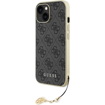 Etui Guess 4G Charms Collection do iPhone 15 - szare