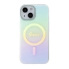 Etui Guess IML Iridescent MagSafe do iPhone 15 - turkusowe