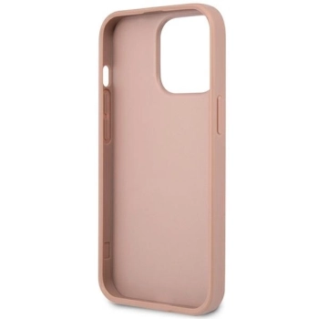 Etui Guess Saffiano Triangle Logo na iPhone 14 Pro Max - różowe