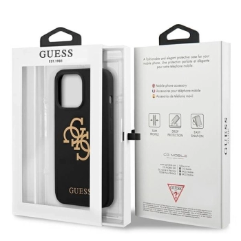 Etui Guess Silicone 4G Logo na iPhone 13 Pro / iPhone 13 - czarne