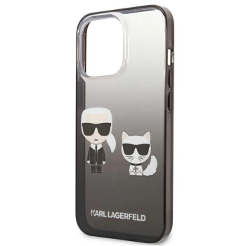 Etui Karl Lagerfeld Gradient Ikonik Karl&Choupette na iPhone 13 Pro / iPhone 13 - czarne
