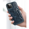 Nillkin Aoge Leather Case elastyczne pancerne etui z prawdziwej skóry z kieszonką iPhone 12 mini czarny