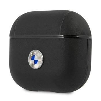 Etui BMW Genuine Leather Silver Logo na AirPods 3 - czarne