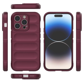 Magic Shield Case etui do iPhone 14 Pro elastyczny pancerny pokrowiec burgundowy