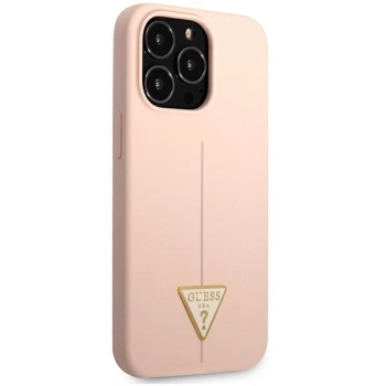 Etui Guess Silicone Triangle na iPhone 13 Pro Max - różowe