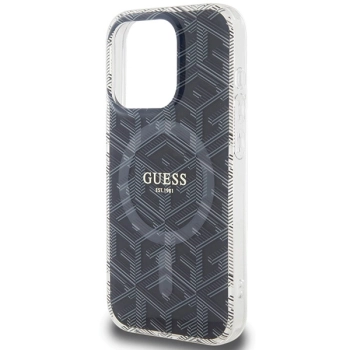 Etui Guess IML GCube MagSafe na iPhone 15 Pro Max - czarne