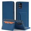 Magnet Card Case etui do Samsung Galaxy A12 5G pokrowiec portfel na karty kartę podstawka niebieski