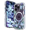 Kingxbar Flora Series magnetyczne etui iPhone 14 Pro Max MagSafe ozdobione nadrukiem w kwiaty orchid