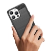 Elastyczne etui wzór karbon do iPhone 15 Pro Carbon Case - niebieskie
