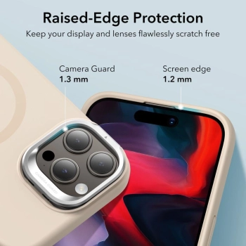Etui ESR Cloud Kickstand Halolock z MagSafe na iPhone 15 Pro Max - beżowe