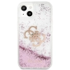 Etui Guess 4G Big Liquid Glitter na iPhone 13 mini - różowe