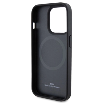 Etui BMW MagSafe Leather Hot Stamp na iPhone 15 Pro - czarne
