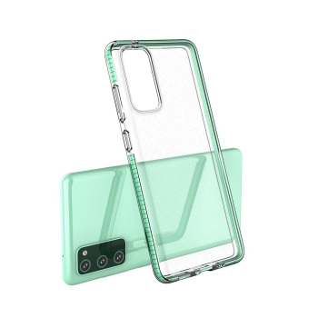 Spring Case pokrowiec żelowe etui z kolorową ramką do Samsung Galaxy S21 Ultra 5G niebieski