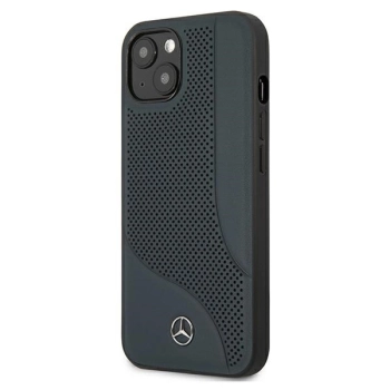 Etui Mercedes Leather Perforated Area na iPhone 13 mini - granatowe