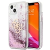 Etui Guess 4G Big Liquid Glitter na iPhone 13 mini - różowe