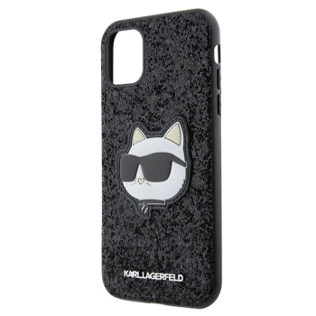 Etui Karl Lagerfeld Glitter Choupette Patch na iPhone 11 / Xr - czarne