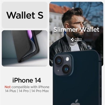 Etui Spigen Wallet S na iPhone 14 - czarne