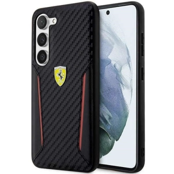 Etui Ferrari Carbon Contrast Edges na Samsung Galaxy S23 - czarne