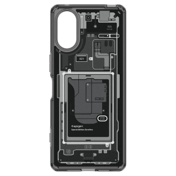 Etui Spigen Ultra Hybrid na Sony Xperia 5 V - ciemnoszare (wzór Zero One)