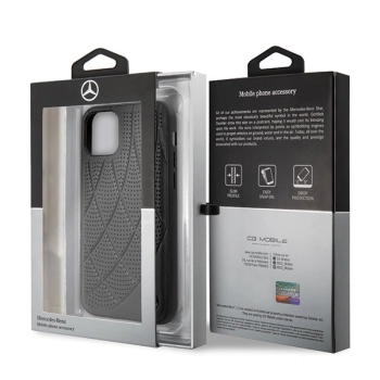 Etui Mercedes Bow Line na iPhone 12 mini - czarne