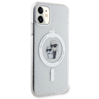 Etui Karl Lagerfeld Karl&Choupette Glitter MagSafe na iPhone 11 / Xr - przezroczyste