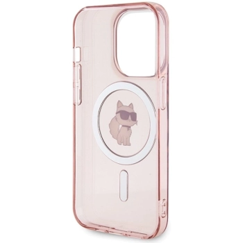 Etui Karl Lagerfeld IML Choupette MagSafe na iPhone 15 Pro Max - różowe