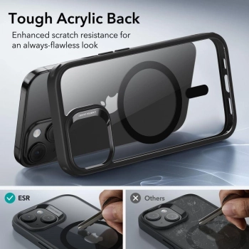 Etui ESR Classic Hybrid Halolock z MagSafe na iPhone 15 - przezroczysto-czarne