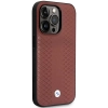 Etui BMW Leather Diamond Pattern MagSafe na iPhone 14 Pro - burgundowe
