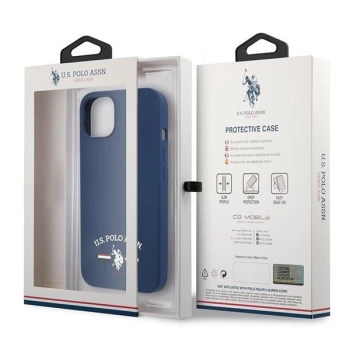 Etui U.S. Polo Assn. Silicone Collection na iPhone 13 mini - granatowe