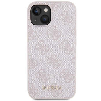 Etui Guess 4G Metal Gold Logo na iPhone 15 Plus - różowe