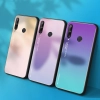 Gradient Glass etui pokrowiec nakładka ze szkła hartowanego Huawei P40 Lite E różowo-fioletowy