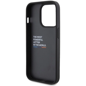 Etui BMW Leather Stamp Tricolor do iPhone 15 Pro - czarne