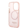 Etui Guess Gold Outline Translucent MagSafe na iPhone 14 Pro - różowe