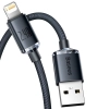 Baseus Crystal Shine Series kabel przewód USB do szybkiego ładowania i transferu danych USB Typ A - Lightning 2,4A 2m czarny (CAJY000101)
