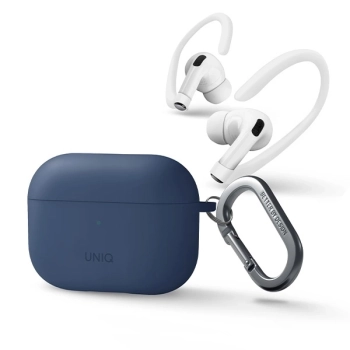 Etui Uniq Nexo na AirPods Pro 2 + haczyki na uszy - niebieskie